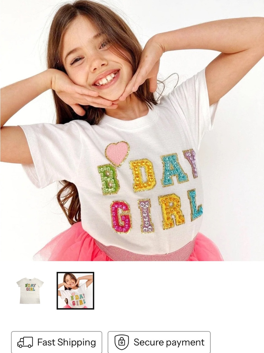 Lola and The Boys Birthday Girl Gem T-Shirt - White